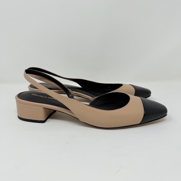 New Veronica Beard Cecile Leather Cap Toe Slingback Sz 9 - Picture 5 of 14